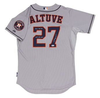 Jose Altuve 2014 200th Hit Game Worn and Signed Jersey (MLB Authenticated)